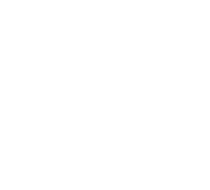 White abstract logo composed of a circle with an integrated curved line and dot on a transparent background.