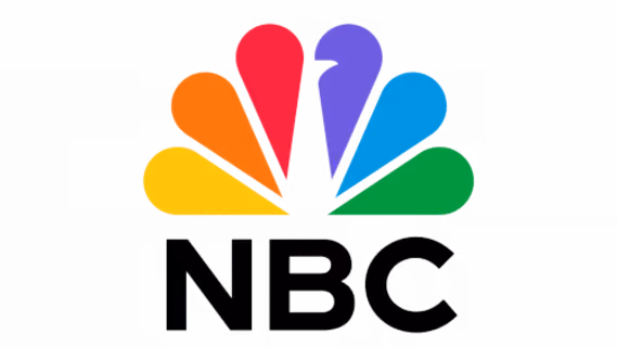NBC logo featuring colorful peacock feathers in orange, red, purple, blue, and green above the letters NBC.